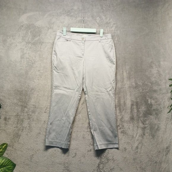 NEWYORK & COMPANY Women Office Pants Straight Leg Mid Rise Gray Size 8 - Picture 1 of 12